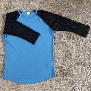 LuLaRoe Blue & Black lace Randy